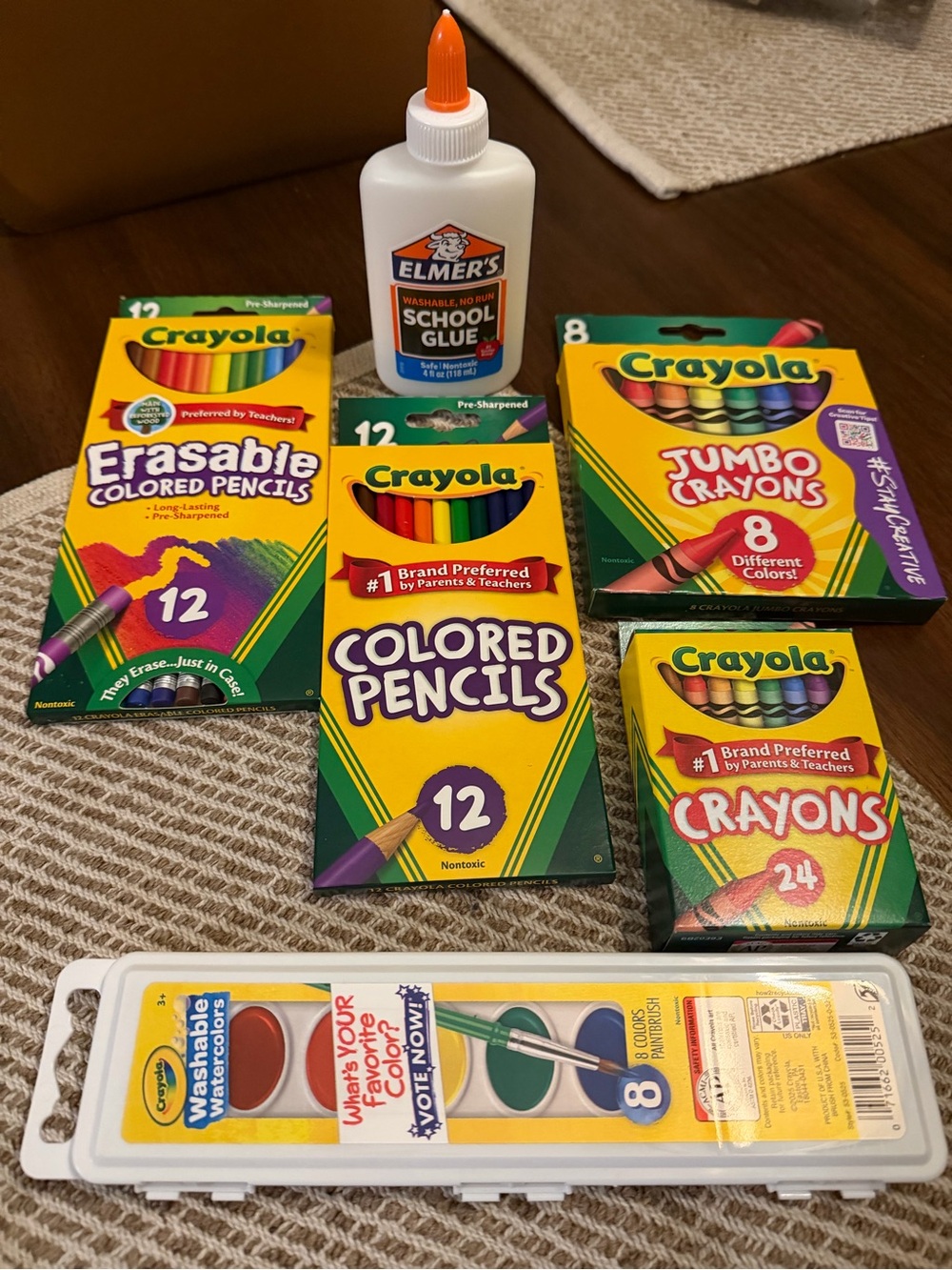 Crayola Art Supply Pack with Elmer's Glue - Yellow & Multicolor